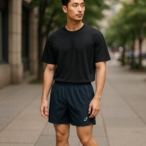 Men’s ASICS Running Shorts Navy Blue Small